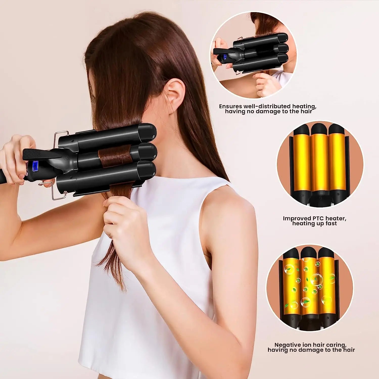 Hair Waver Pro: Triple Barrel Waves That Last, Style That Persists