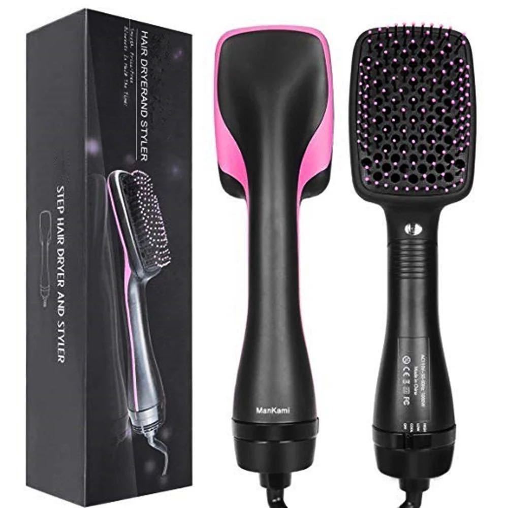 ReliefHair 2-in-1 hair dryer and straightener brush with sleek design