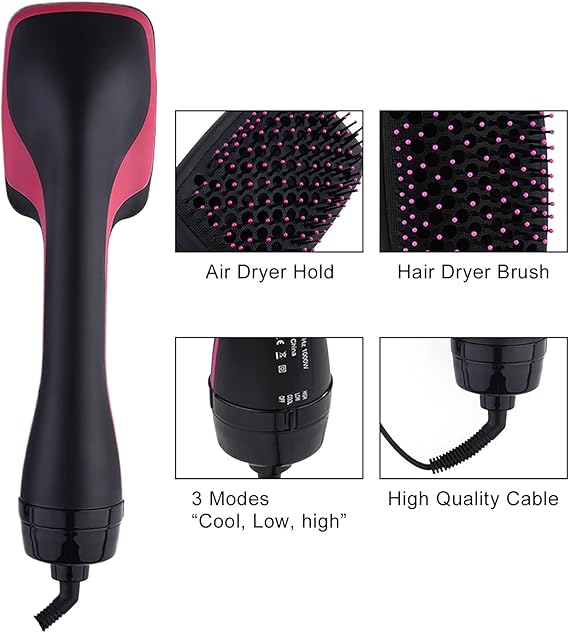 Compact ReliefHair 2-in-1 hair dryer brush for travel use