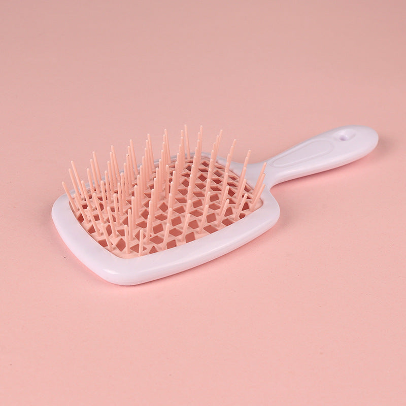 White Handle Millennial pink hair brush