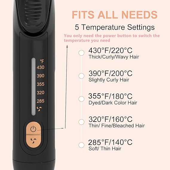 Front view of the AirFlow hair straightener with air technology by ReliefHair™