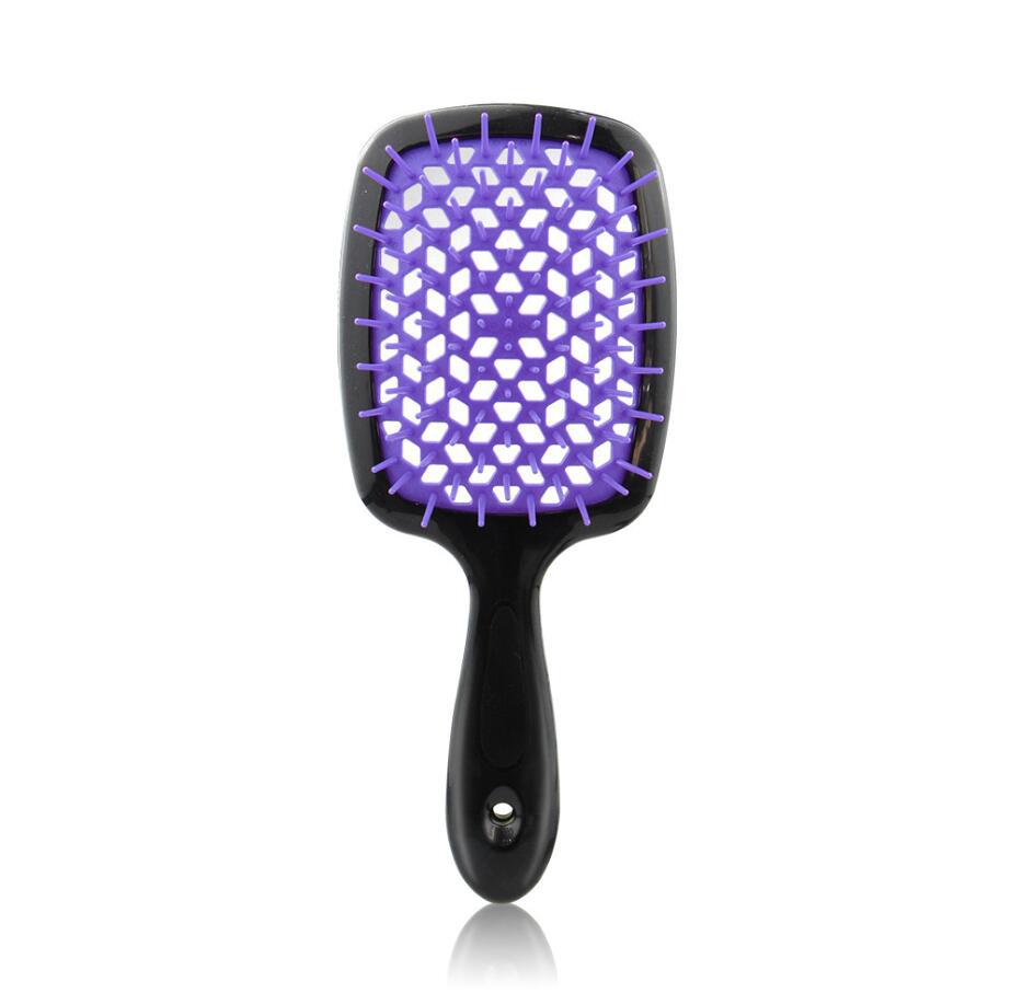 black Handle purple hair brush