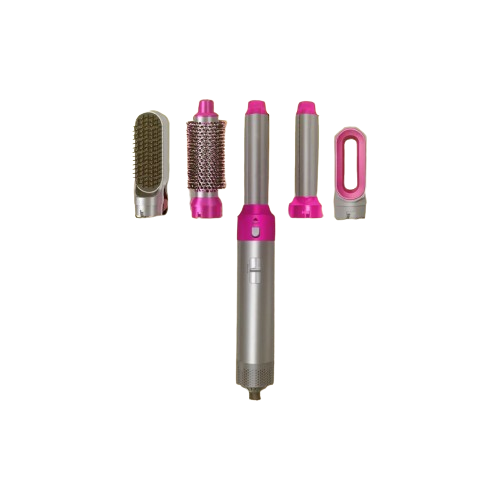 Front view of the 5-in-1 Air Dryer Styler with multiple attachments for versatile styling.