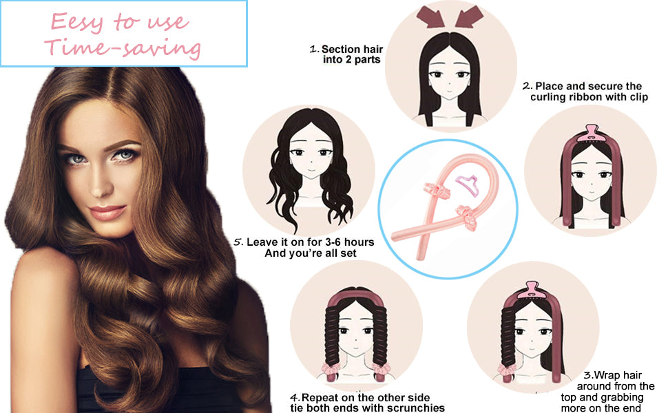 ReliefHair Heatless Curler for Soft, Bouncy Curls Without Heat how to use