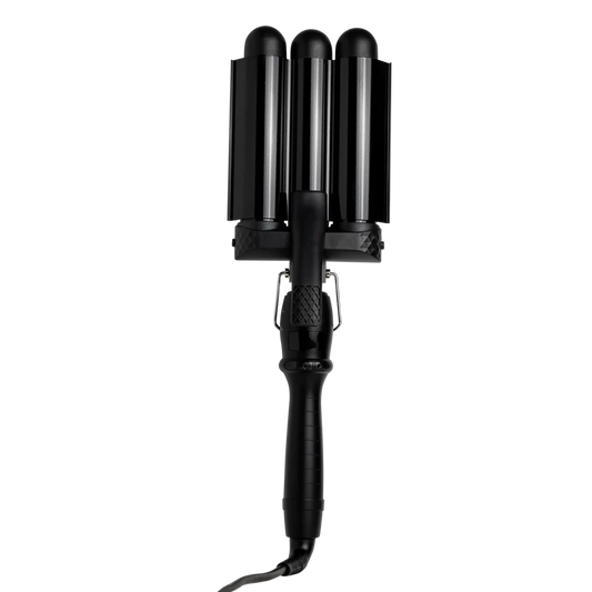 Create effortless beach waves with the Triple Hair Waver, designed for long-lasting curls.